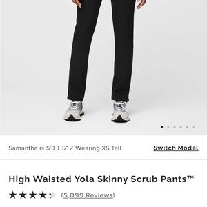 Figs Yola Skinny Straight Scrub Pants - Black